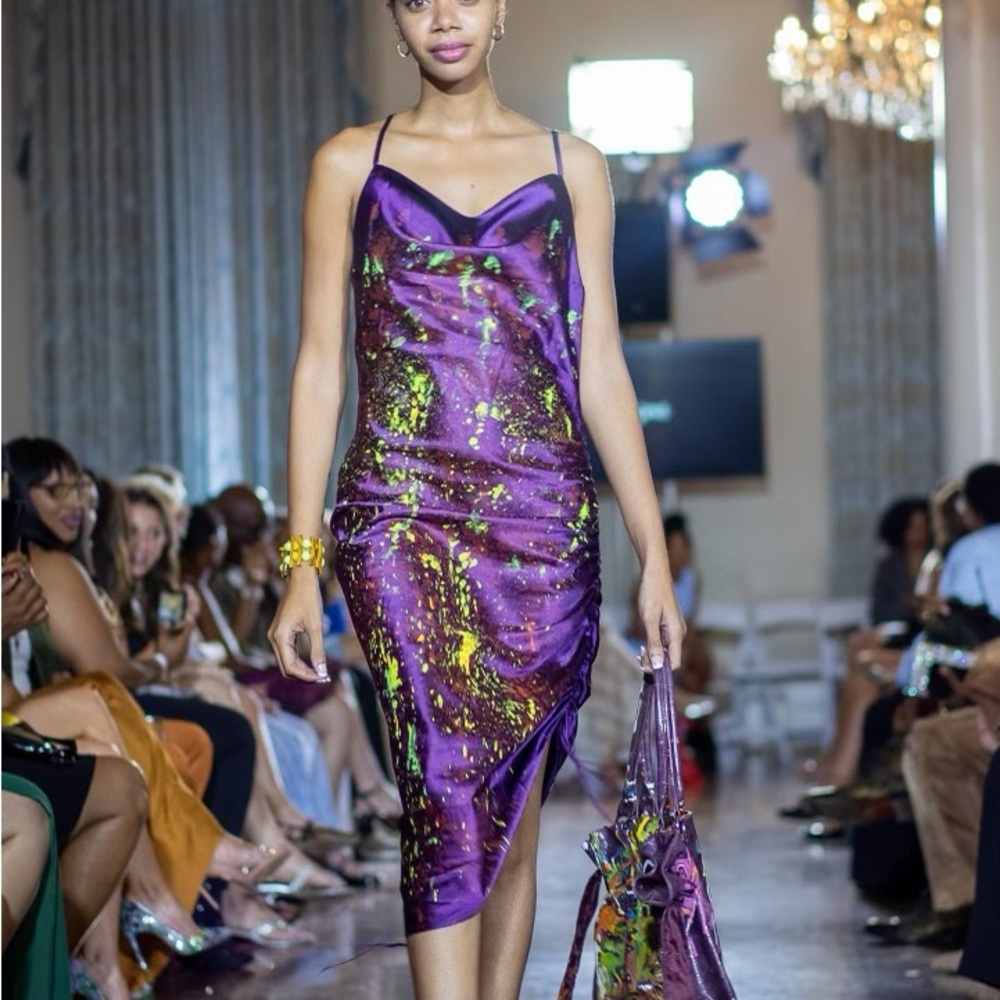 Vibrant Purple and Yellow Dress
